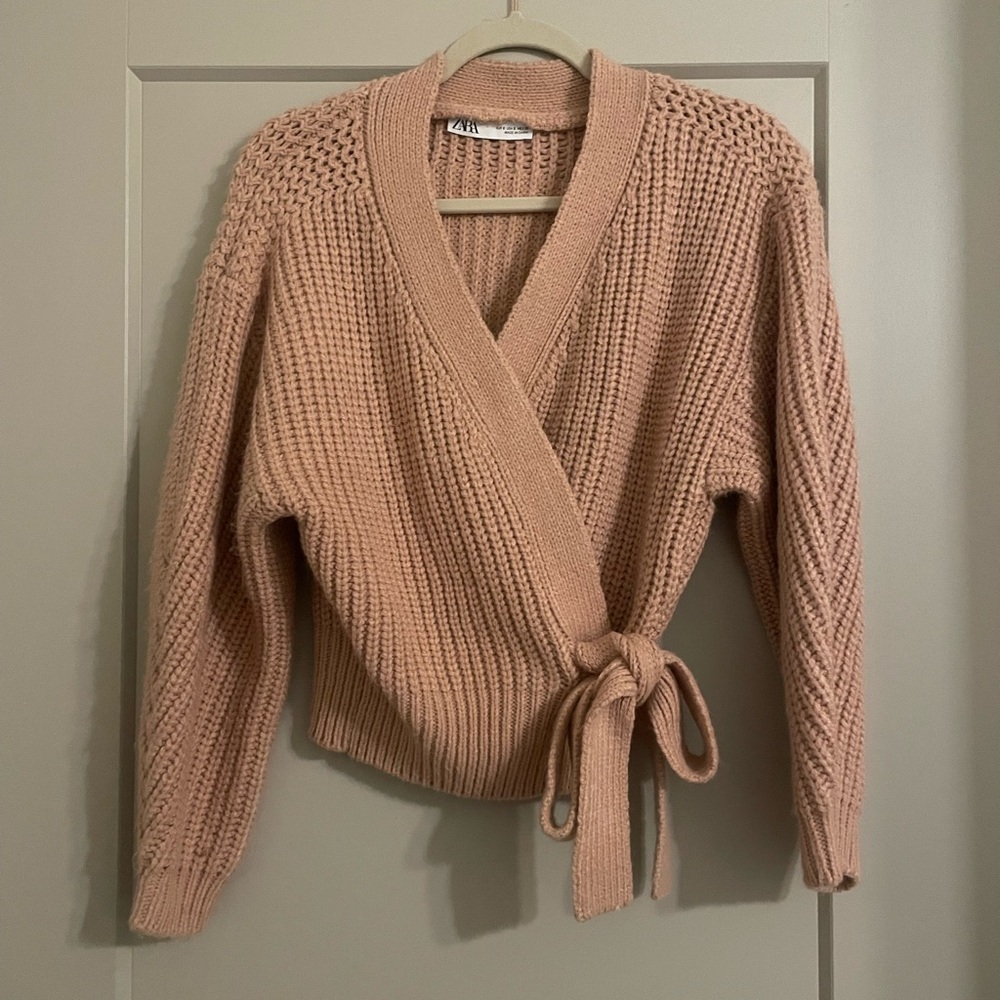 Zara dusty pink wrap cardigan size S